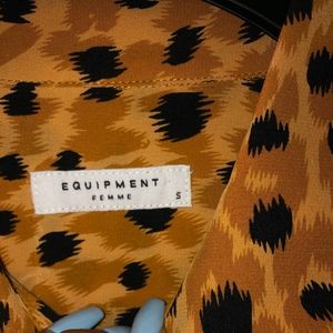 Equipment Femme cheetah print button down blouse.